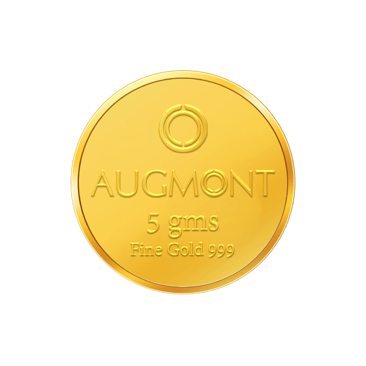 Augmont 5 gram 24K gold coin, 999 fine gold